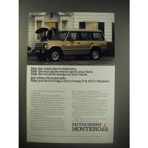 1990 Mitsubishi Montero Ad - May the road rise to meet you