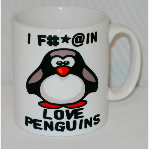 I Love Penguins Mug Can Personalise Funny Animal Lover Bird Zoo Keeper Gift Cup