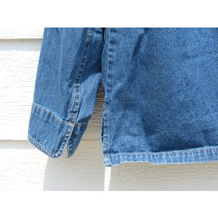 Womens HAIKS L Large Blue Jean Blazer Jacket Long Sleeve 44 Inch Chest