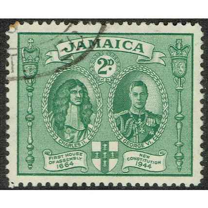 Jamaica 1945 New Constitution 2d Green SG135 FU