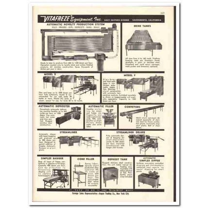 Vitafreze Equipment Inc 1956 vintage dairy catalog novelty production