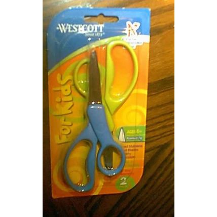 Westcott For Kids 5" Lime Green & Blue 2 Scissors Inlade Stainless Steel Blades