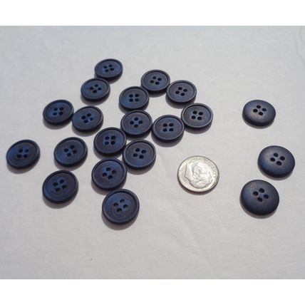 C20 Dark Blue Mottle Buttons 15mm 5/8 4 Hole 20 Pieces Sewing Crafting