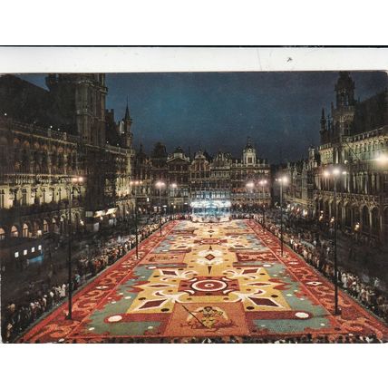 Bruxelles Grand Place Flower Carpet Postcard unused VGC