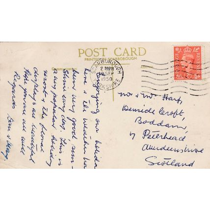 Promenade to Bathing Pool Scarborough Yorkshire Postcard 1950 used creased