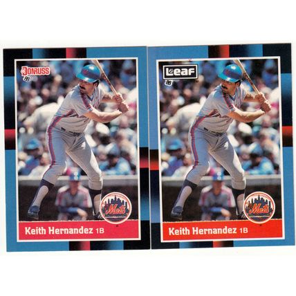 TWO Keith Hernandez baseball cards 1988 Donruss & Leaf #316, #117