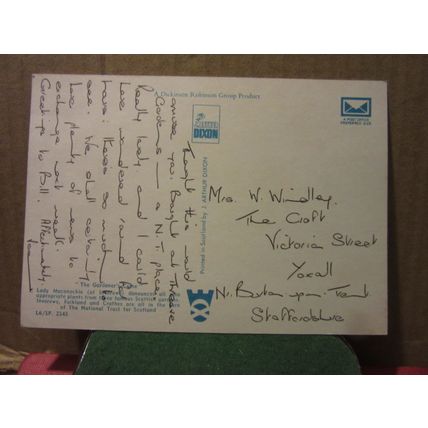 THE GARDENER'S CURSE, INVEREWE GARDEN, SCOTLAND postcard used J.Arthur Dixon =