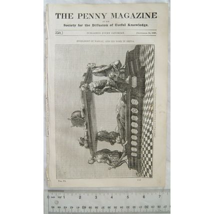 1837 The Penny Magazine No. 350 Cavern Caripe, Breda, skung, writing implements