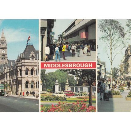 Cleveland Shopping Precinct Middlesborough John Temple Shoe Shop Postcard