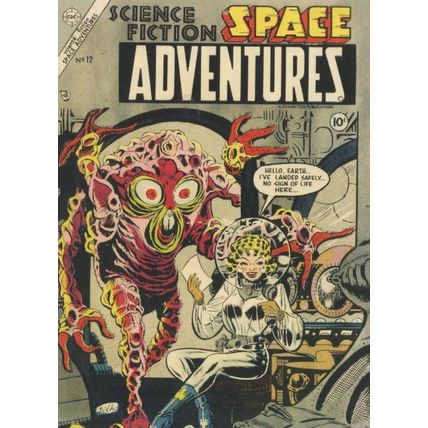 1950s Space Adventures Comic Book Time Travel Monster Postcard