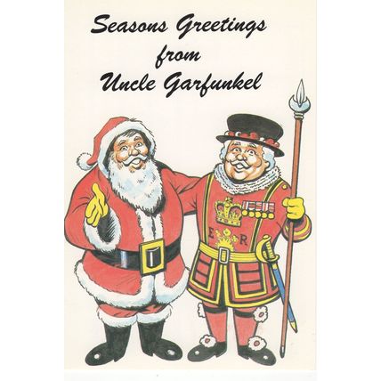 Uncle Garfunkel Rare Beefeater Art Christmas London Postcard