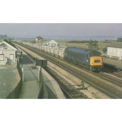Class 46 002 Train at Dawlish Warren Station in 1976 Postcard