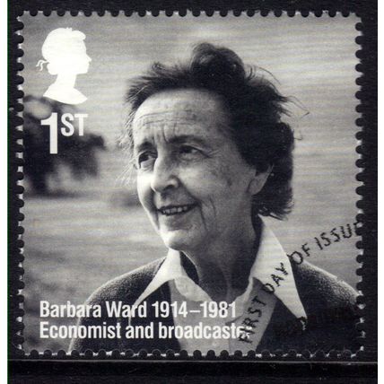GB 2014 QE2 1st Remarkable Lives ' Barbara Ward ' SG 3580 ex FDC ( E1113 )