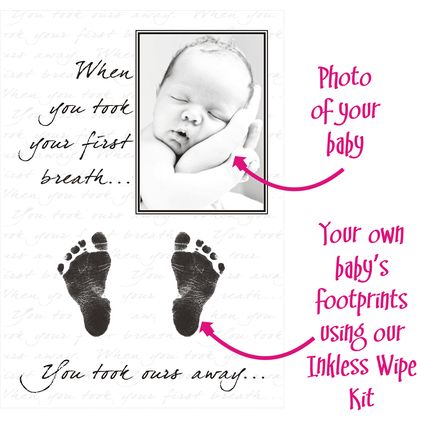 Personalised New Baby Keepsake Gift Boy Girl Hand Prints Footprints Kit Photo A4