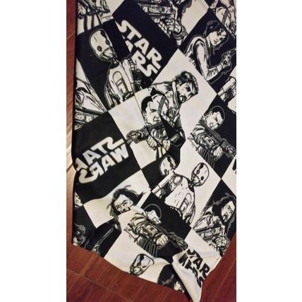 star wars, soft fleece throw, black and white, 73 x 76 inches
