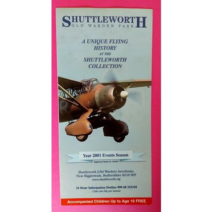 Shuttleworth Collection Aircraft Museum 2001 Events guide booklet