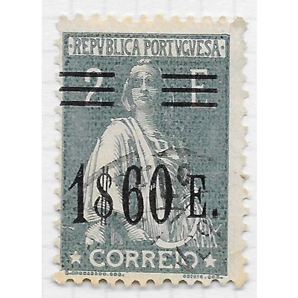 PORTUGAL 1928 CLASSIC CERES STAMPS SURCHARGED 1$60 ON 2e GREY USED