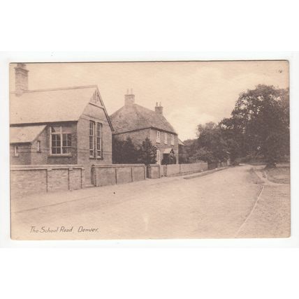 The School Road Denver Postcard Norfolk Publisher M A Monk