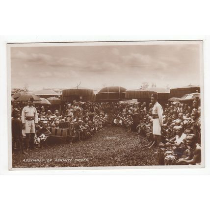 Assembly of Ashanti Chiefs Postcard Gold Coast Ghana Africa