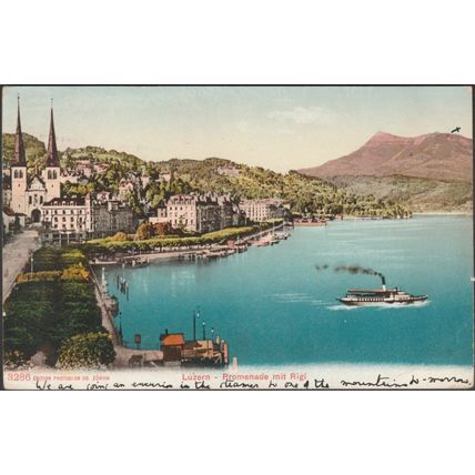 Promenade mit Rigi, Luzern, 1906 - Photoglob AK