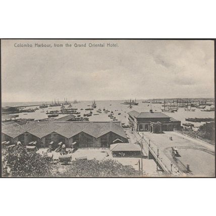 Colombo Harbour, from the Grand Oriental Hotel, c.1910 - Plâté Postcard