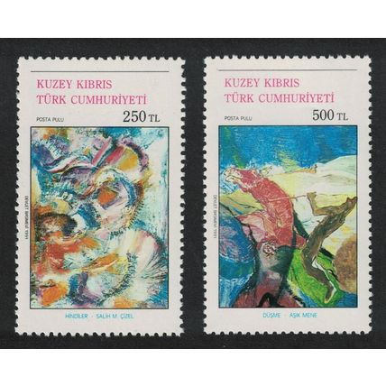 Turkish Cyprus Paintings Art 10th series 2v 1991 MNH SG#315-316