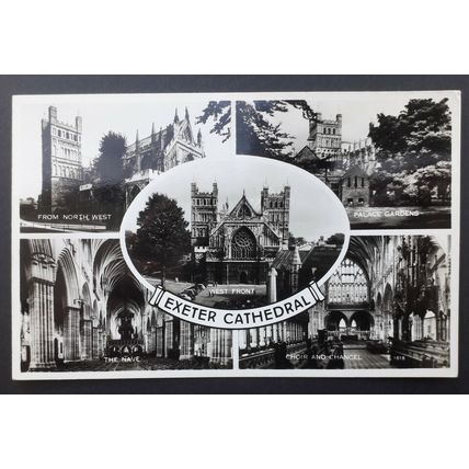 EXETER CATHEDRAL multi-view .. Devon postcard (Valentines)