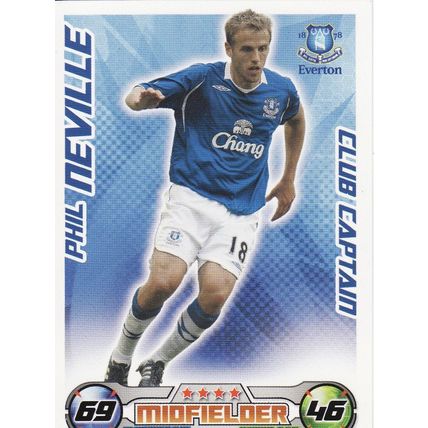 Match Attax Extra 2008/2009 Phil Neville Club Captain Everton