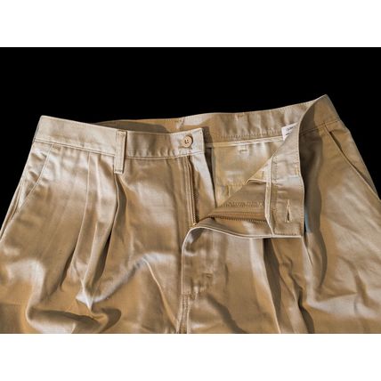 Wrangler Riata Khaki Pants Mens Size 34 x 30 Beige Straight Cotton 3 Pockets