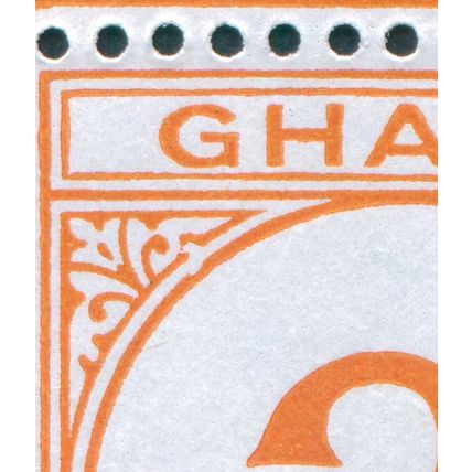 Ghana 1958 3d orange Damaged ornament Postage Due SGD16var MNH block x4