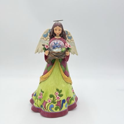 Jim Shore 2014 A Bird In The Hand Angel Quilted Figurine 9” Heartwood Creek Resi