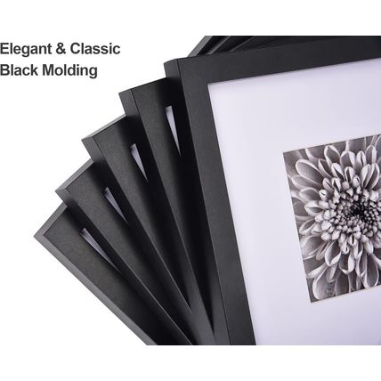 Yaetm 12X12 Picture Frames Black Set of 9, Square Photo Frame Displays 8X8 with