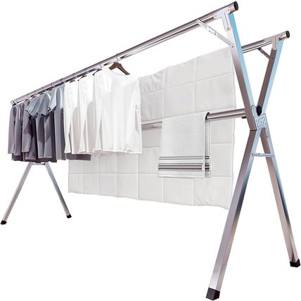 JAUREE 95 Inches Clothes Drying Rack, Drying Rack Clothing Folding Indoor Outdoo