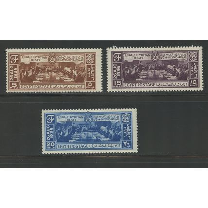 Egypt 203-205, 1936 Signing of Treaty, VF, LH (EG478)