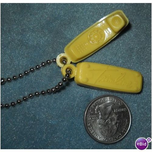 Yellow Western Electric Trimline Telephone Keychain Fob