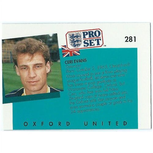 1990/1991 Pro Set Footbal - #281 - Ceri Evans