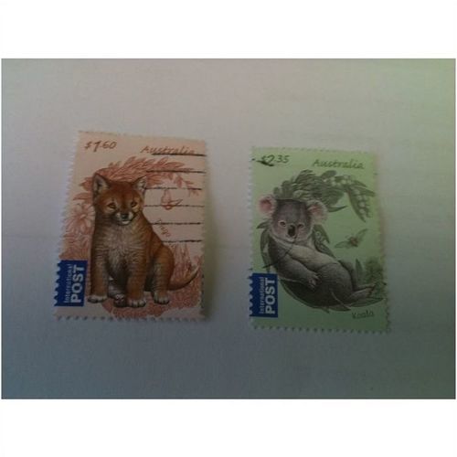 AUSTRALIA BUSH BABIES koala/dingo H/V $1.60- $2.35 1a
