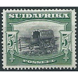 South Africa 1927 SG38 5/- Black & Green Single Mounted Mint ... .