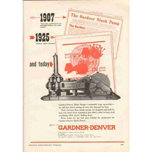 gardner-denver company 1951 gas oil well drilling equipment vintage ad