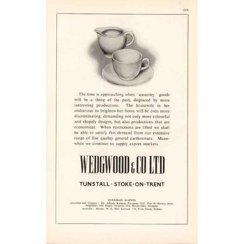 wedgwood company ltd 1947 quality general earthenware vintage ad