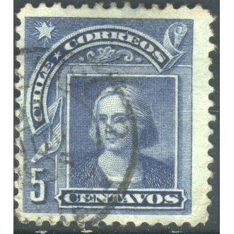 Chile 1905 - SG107 - 5c blue - Christopher Columbus - used