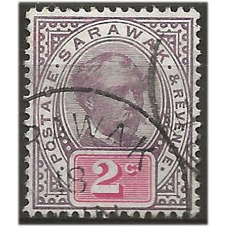 Sarawak 1888 SG9 2c Purple & Carmine Fine Used . ..