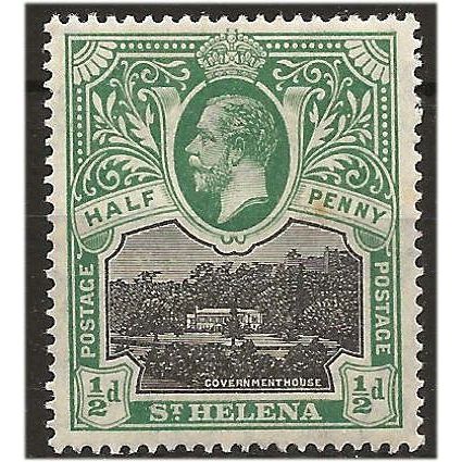 St Helena 1912 SG72 1/2d Black & Green Mounted Mint ...