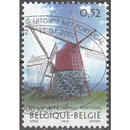Belgique 2002 Michel 3142 O Cote (2008) 1.20 € Ilha Do Faial Moulin à vent