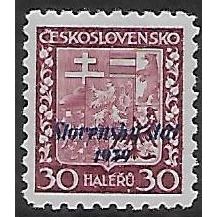Mi 6 (*): 30 h. lilac Definitive Stamp: Overprinted ‘Slovenský štát 1939’