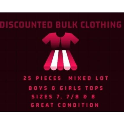 WHOLESALE BULK CLOTHING LOT RESELLER KIDS Boys Girls TOPS - 25 PIECES