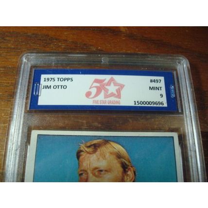 1975 Topps, Graded Mint 9, JIM OTTO, HOF, Center, Raiders