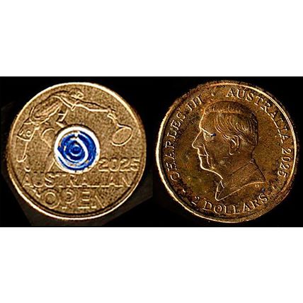 Australia Two Dollar 2025 Used Coin $2 Australian Open Men's KC III