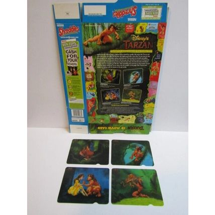 Nestle 1999 Shreddies Tarzan Cereal Box Set of 4 3d Movie Cards Never Assembled