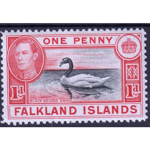 1938 FALKLAND ISLANDS Sg147 1d Black & Carmine MOUNTED MINT (G124)